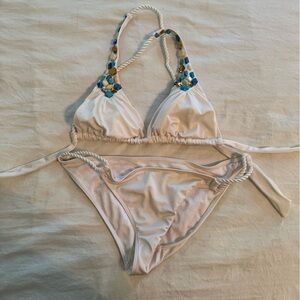 Victoria's Secret Cream Bikini with Rope Details and gemstones